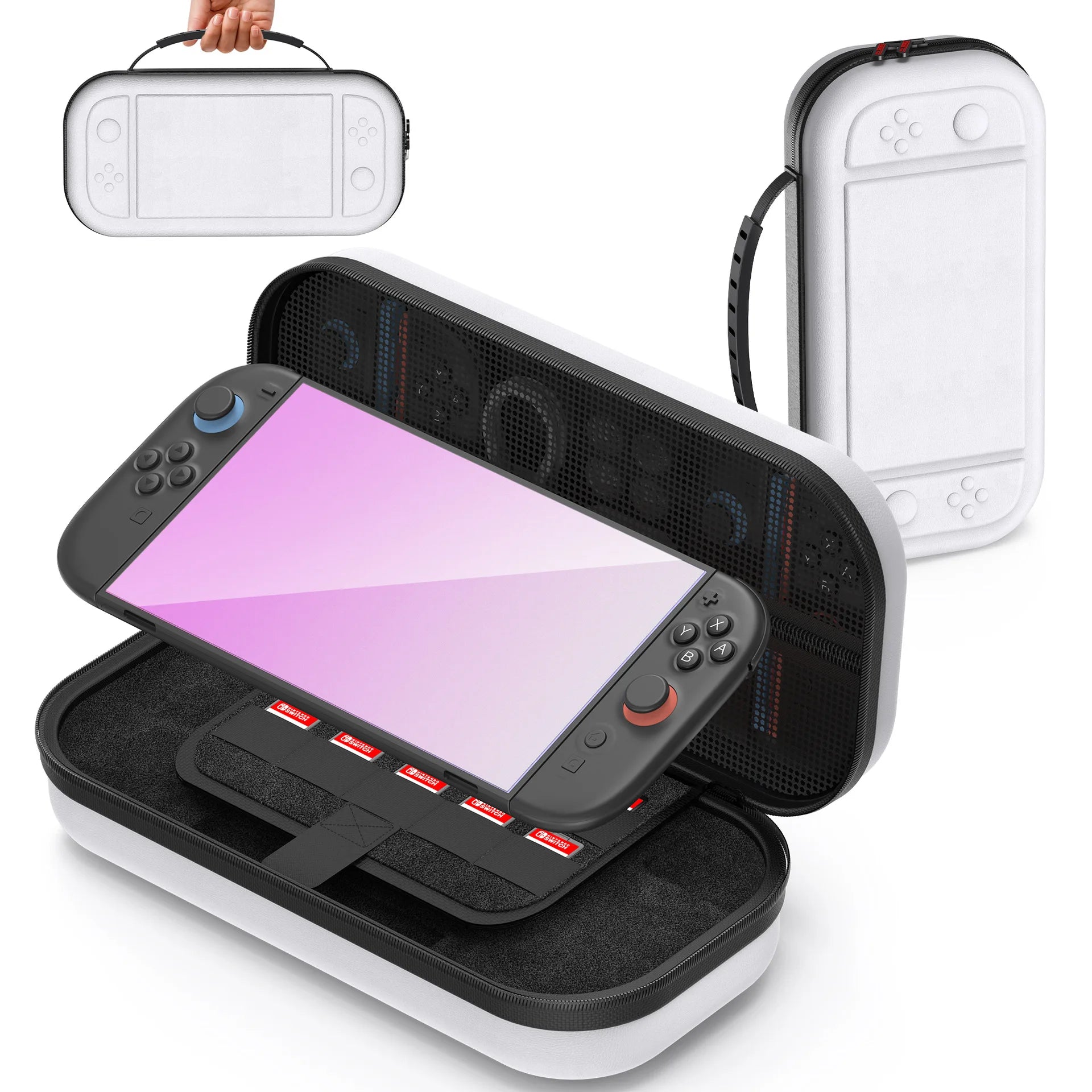 Switch 2 Carrying Case, Large Storage Bag for Console & Accessories - PU Leather Protective Pouch with High Capacity