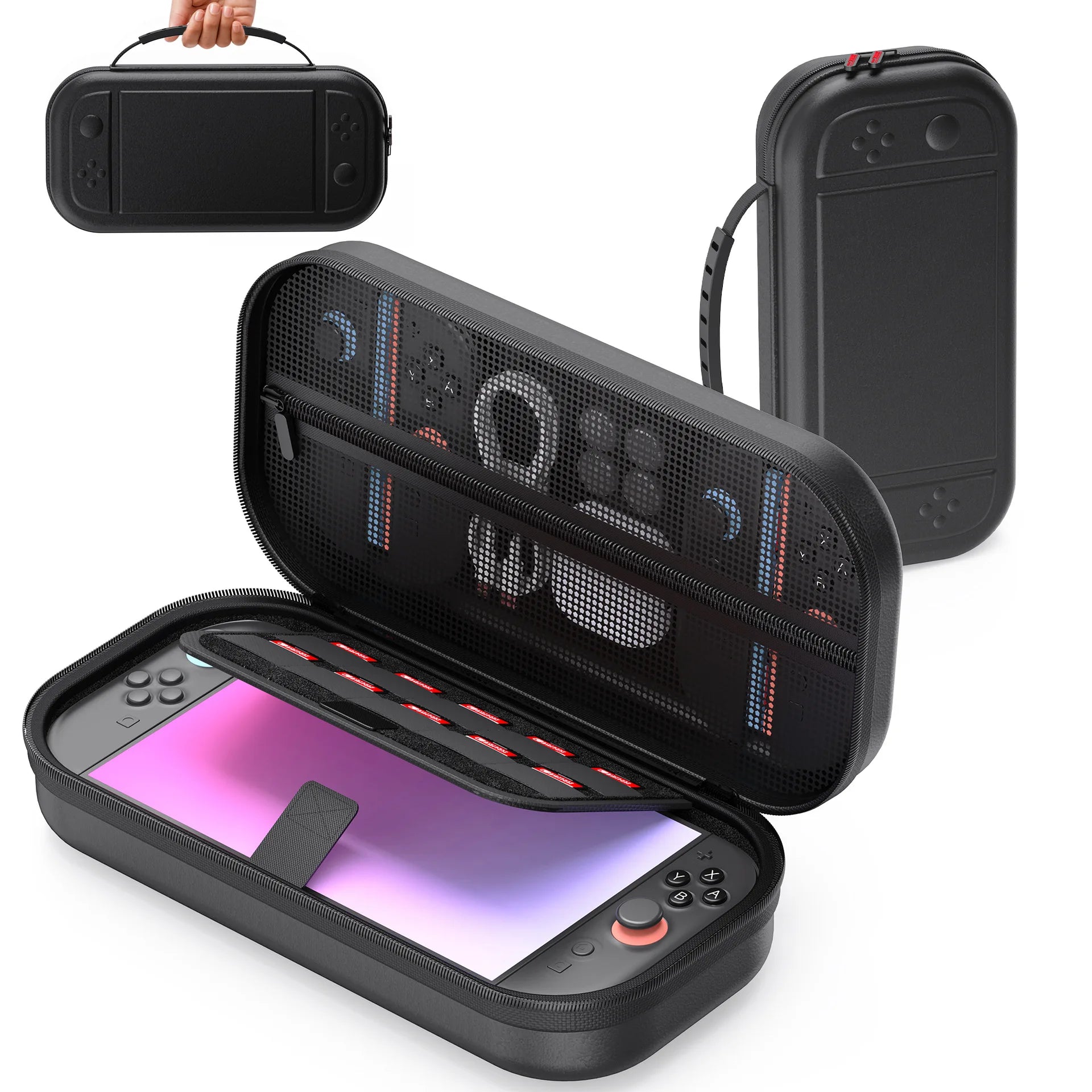 Switch 2 Carrying Case, Large Storage Bag for Console & Accessories - PU Leather Protective Pouch with High Capacity