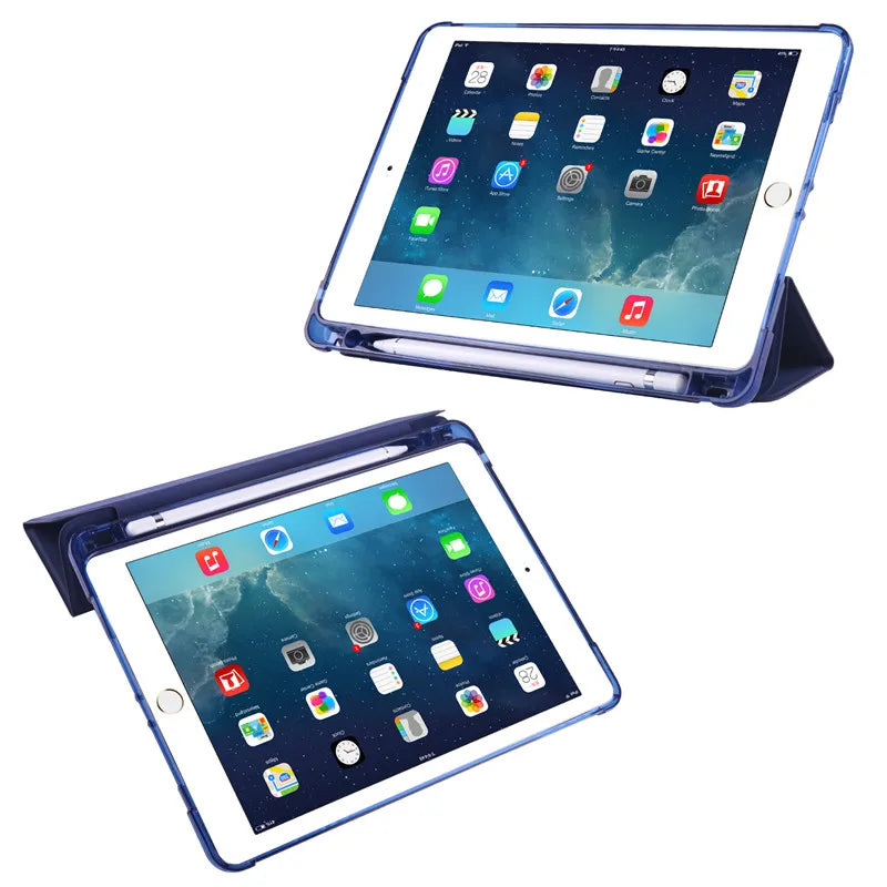 For iPad 9th 10th Generation Case With Pen Holder Trifold Smart Cover For iPad 10 2 10.2 9.7 iPad 9 10 8 7 6 5th Gen Air 11 4 5