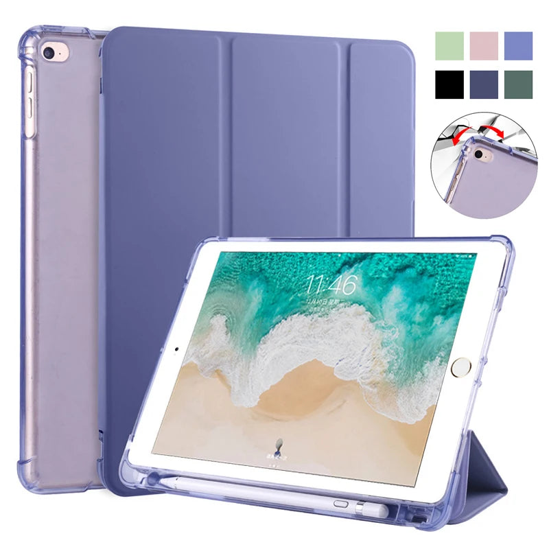 For iPad 9th 10th Generation Case With Pen Holder Trifold Smart Cover For iPad 10 2 10.2 9.7 iPad 9 10 8 7 6 5th Gen Air 11 4 5