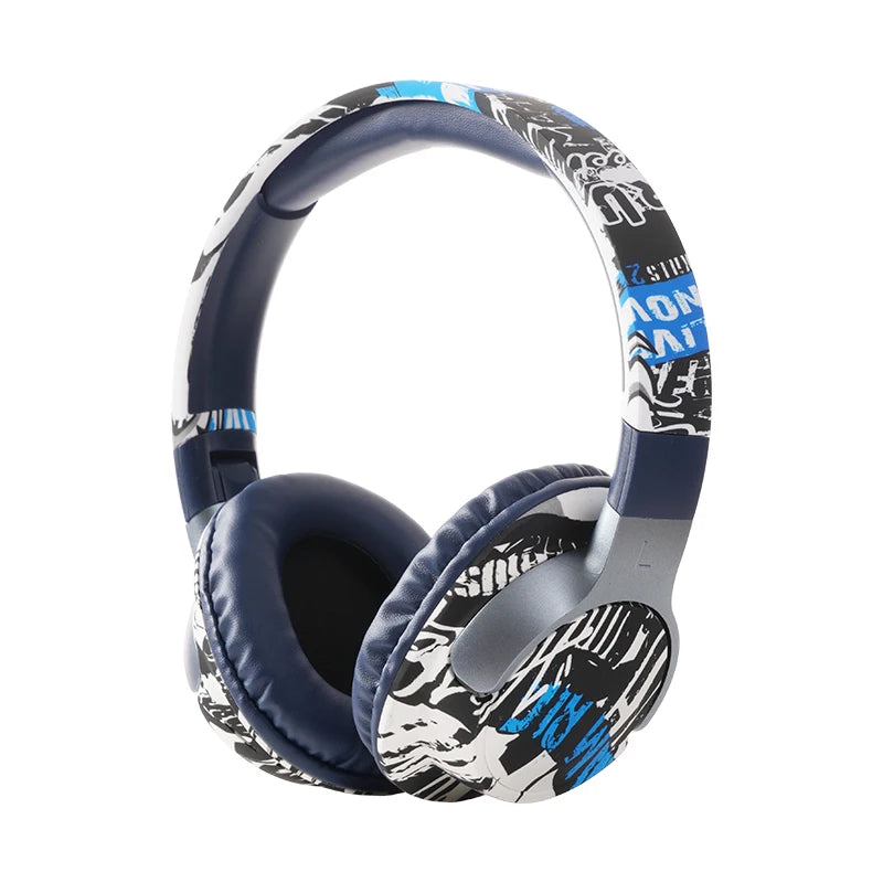 Cool Graffiti BT5.3 Dynamic Driver Headset Low Latency Surround Sound Foldable IPX4 Waterproof Universal for Mobile Phone