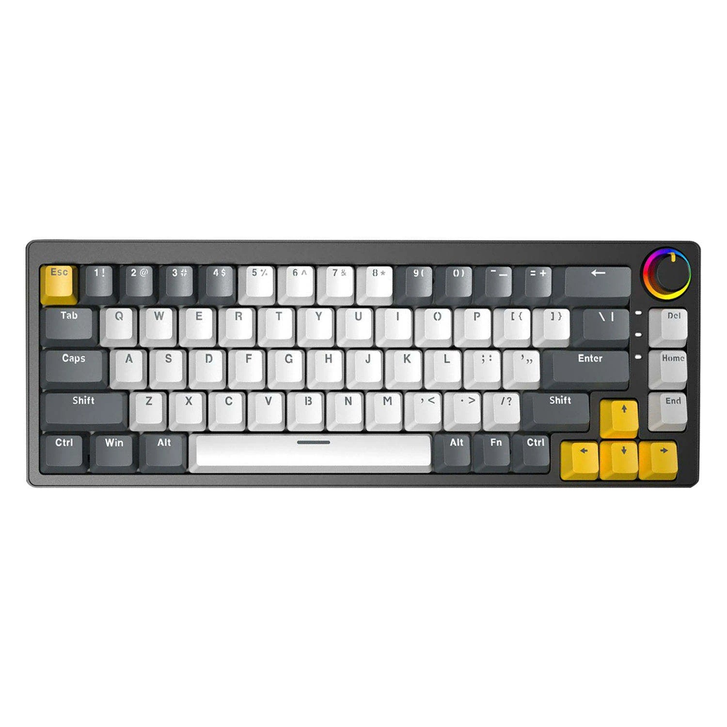 68 Key Wireless RGB Backlit Waterproof Ergonomic Silent E-sports Keyboard Hot Swappable Yellow Axis for Gaming Computer Laptop
