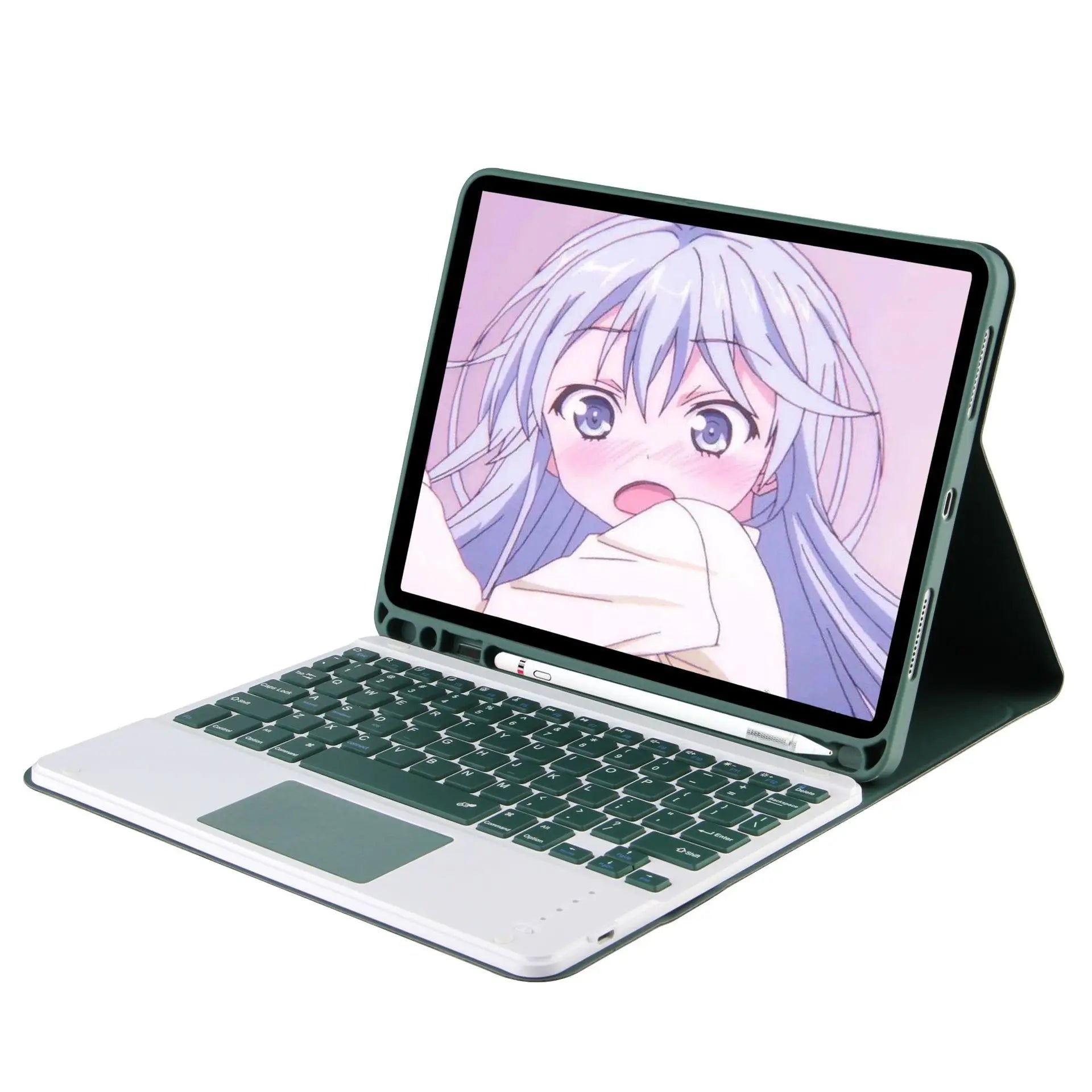 Shockproof Tablet Leather Case with Wireless Keyboard Touchpad Pen Slot Tablet Cover for iPad Pro 11" 2022/2021/2020/ Air13 2025