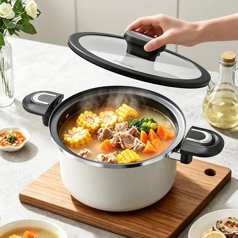Eco-friendly and Energy-saving, Saves 20-40% Time, Ceramic Coating, Glass Lid, Large-capacity Dishwasher, Micro Pressure Cooker