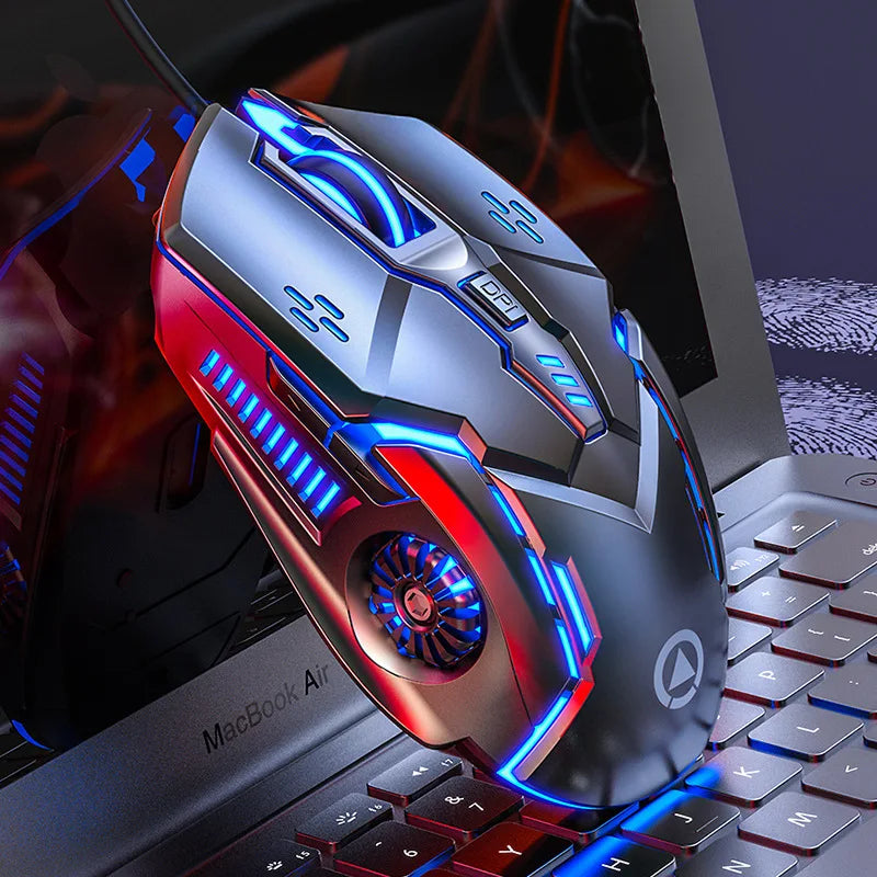 Silver Carving G5 USB Right-Handed Wired Gaming Mouse Luminous Logo Design 6 Buttons Ergonomic Laptop Computer Accessories