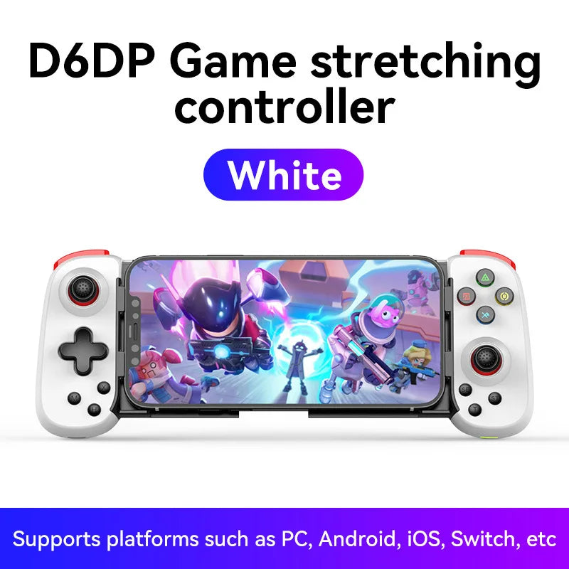 Stretchable Handle Wireless Game Controller with Vibration Motor Turbo Button Joystick for PC/Android/iPhone IOS Streaming-Slim