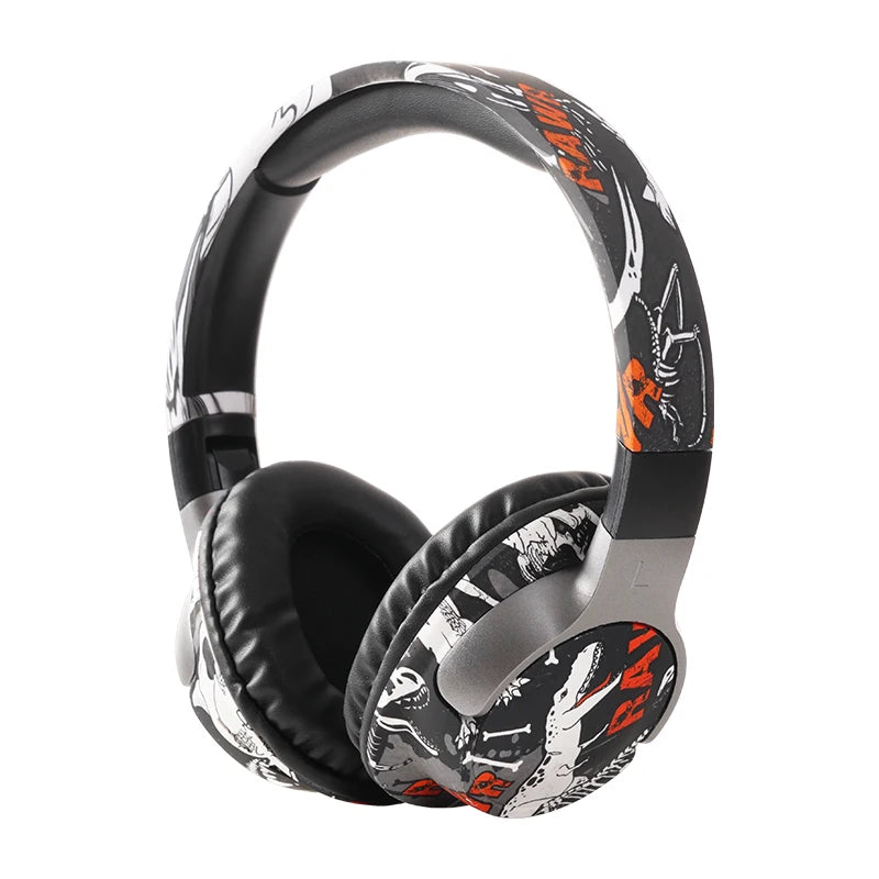 Cool Graffiti BT5.3 Dynamic Driver Headset Low Latency Surround Sound Foldable IPX4 Waterproof Universal for Mobile Phone
