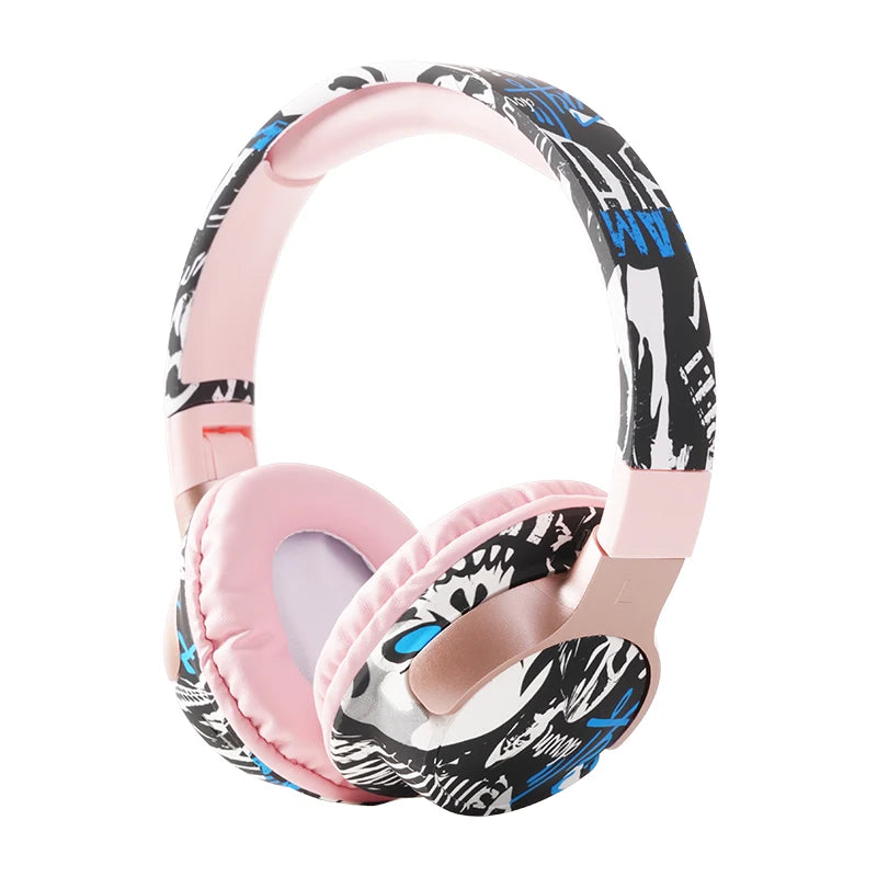 Cool Graffiti BT5.3 Dynamic Driver Headset Low Latency Surround Sound Foldable IPX4 Waterproof Universal for Mobile Phone