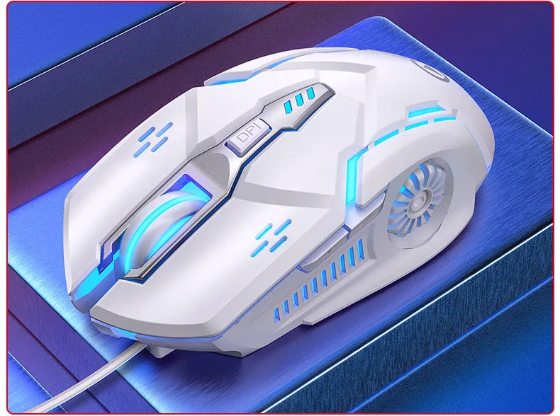 Silver Carving G5 USB Right-Handed Wired Gaming Mouse Luminous Logo Design 6 Buttons Ergonomic Laptop Computer Accessories
