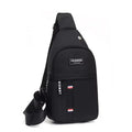 Custom Logo Anti-Theft Nylon School Chest Bags for Men Fashionable Crossbody Sling with USB Mobile Phone Features