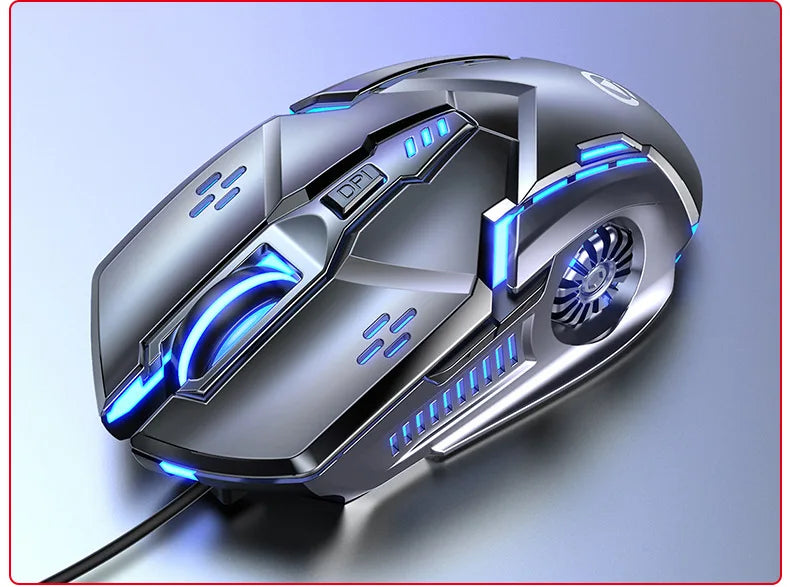 Silver Carving G5 USB Right-Handed Wired Gaming Mouse Luminous Logo Design 6 Buttons Ergonomic Laptop Computer Accessories