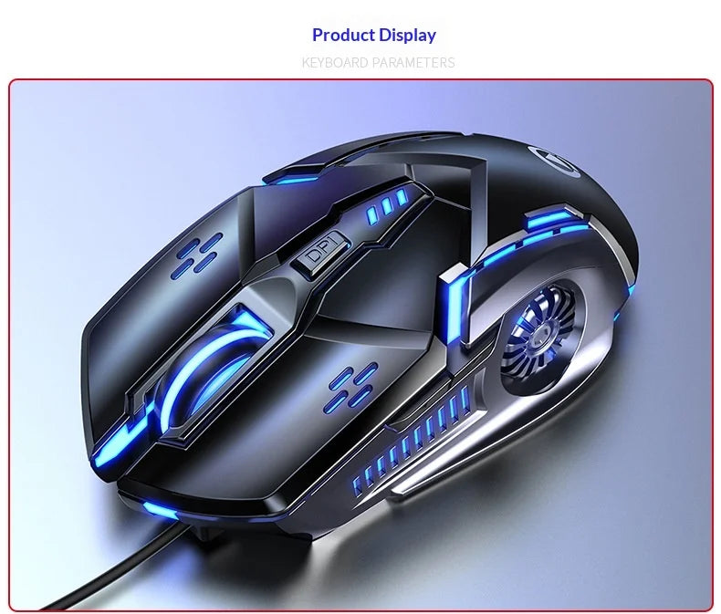 Silver Carving G5 USB Right-Handed Wired Gaming Mouse Luminous Logo Design 6 Buttons Ergonomic Laptop Computer Accessories