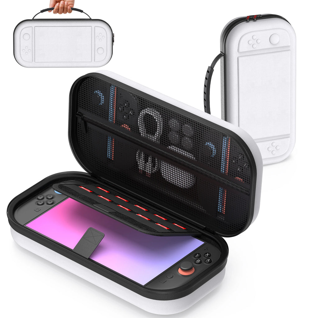 Switch 2 Carrying Case, Large Storage Bag for Console & Accessories - PU Leather Protective Pouch with High Capacity