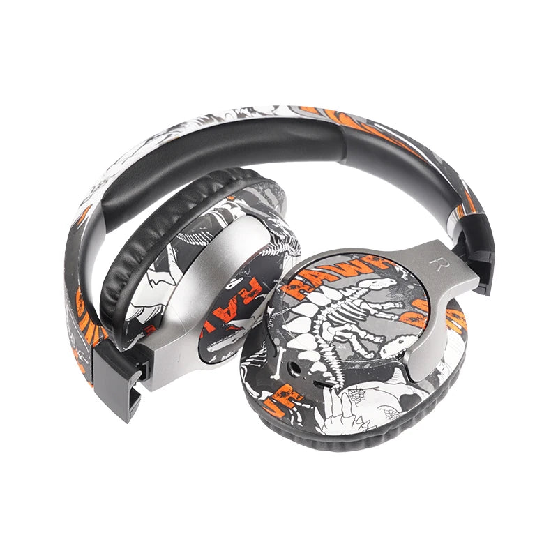 Cool Graffiti BT5.3 Dynamic Driver Headset Low Latency Surround Sound Foldable IPX4 Waterproof Universal for Mobile Phone