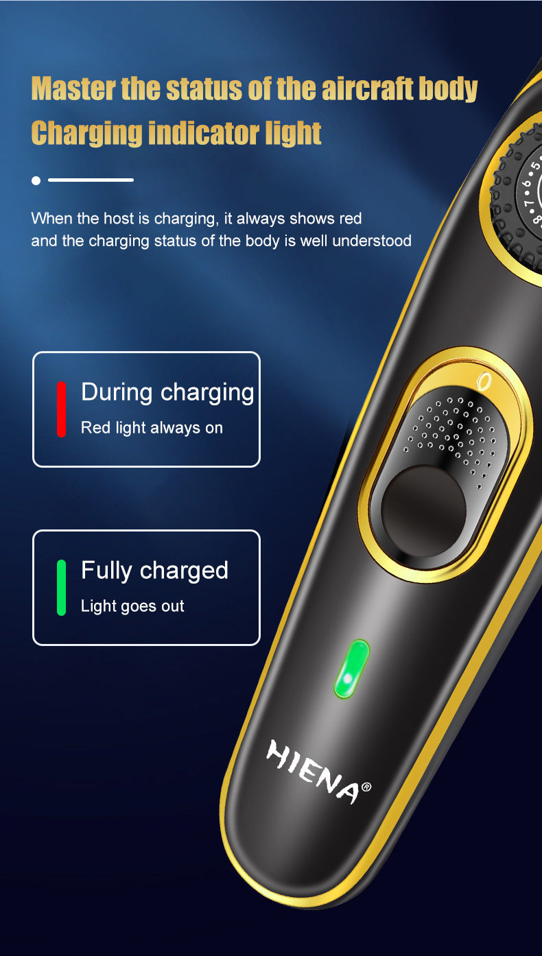 HIENA Electric Hair Clippers 10 Gear adjustable professional barber hair cutting machine Wet and Dry haircut Beard Trimmer Razor
