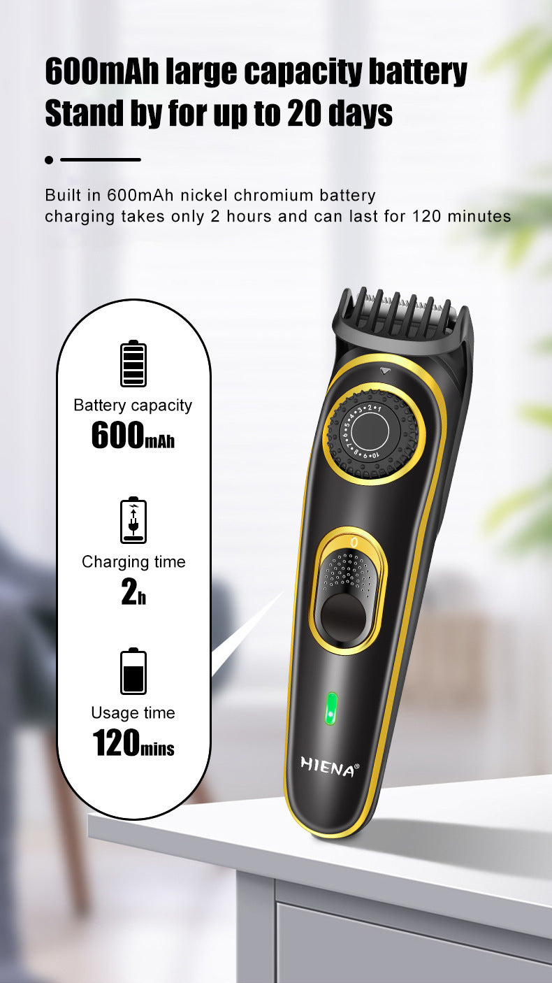 HIENA Electric Hair Clippers 10 Gear adjustable professional barber hair cutting machine Wet and Dry haircut Beard Trimmer Razor