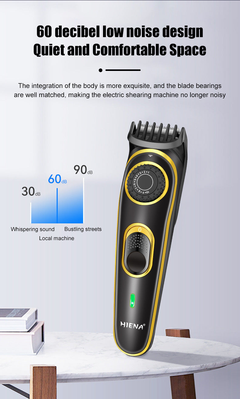 HIENA Electric Hair Clippers 10 Gear adjustable professional barber hair cutting machine Wet and Dry haircut Beard Trimmer Razor