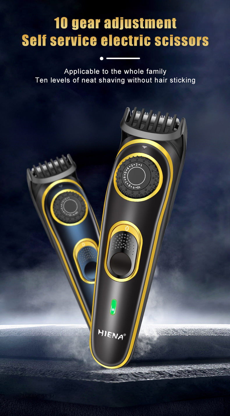HIENA Electric Hair Clippers 10 Gear adjustable professional barber hair cutting machine Wet and Dry haircut Beard Trimmer Razor