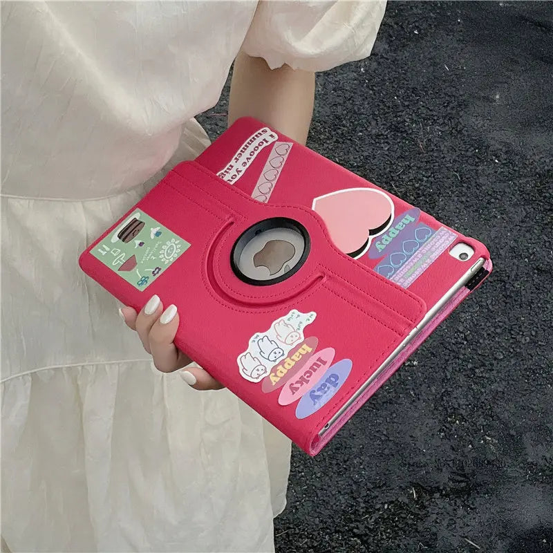 Case for iPad Pro 12.9 iPad Cover 2015/2017/2018/2020/2021/2022 360 Rotating Case iPad Pro 3rd 4th 5th Gen 11"inch Funda+Sticker
