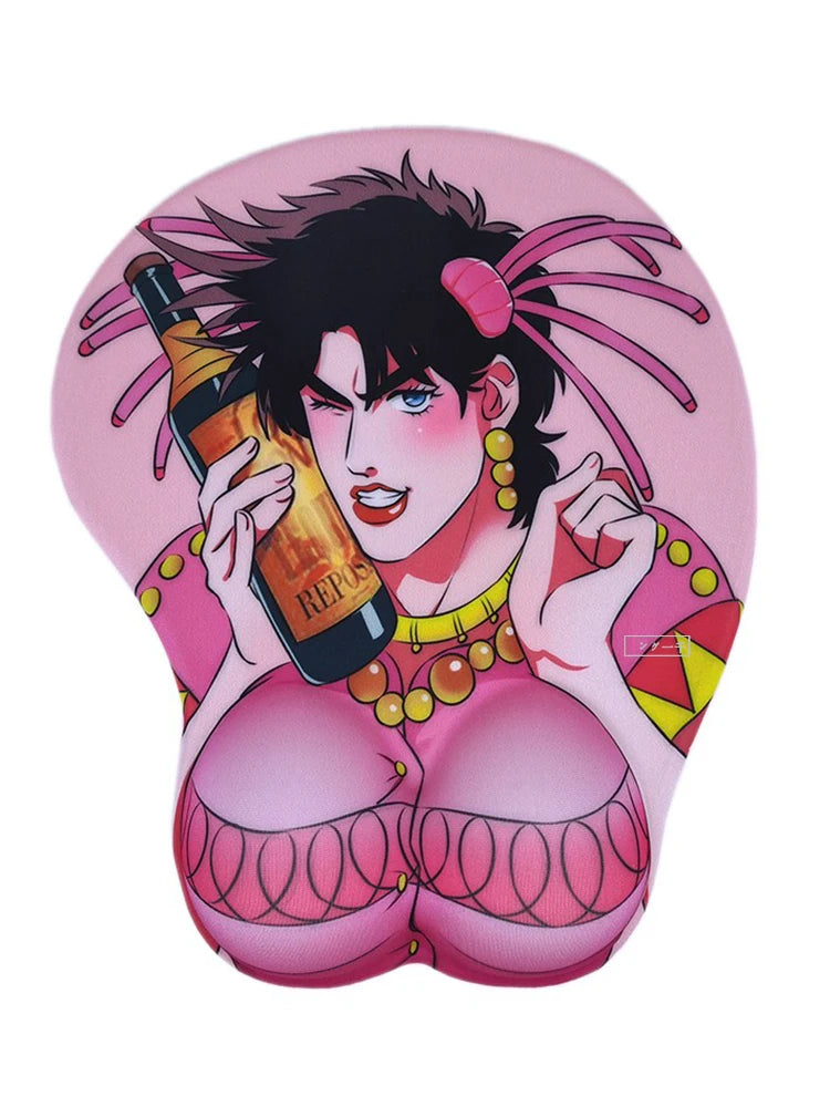 Jojo Mouse Pad Wrist Guard Silicone Gaming Accessories Wrist Rest  Mousepad Gamer Laptop Desk Mat Home Office Setup Desk Pad