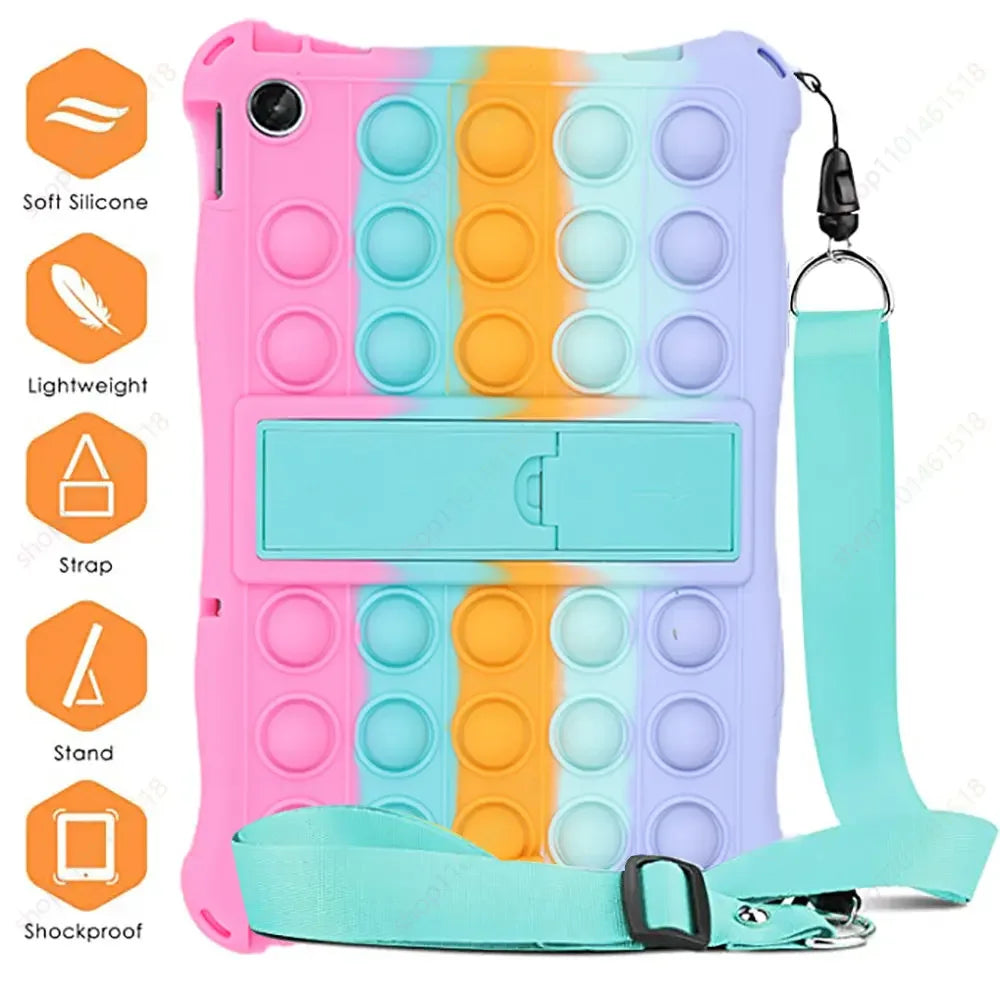 Funda Kids Case For Lenovo Tab M10 Plus(3nd Gen)TB-125F 10.6" M10(3rd Gen)TB-328F 10.1" M10 10.3" X606 X306 Silicone Stand Case