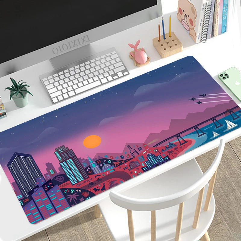 City Neon Mouse Pad Gaming XL Large HD Home New Mousepad XXL MousePads Non-Slip Carpet Soft Laptop Mice Pad