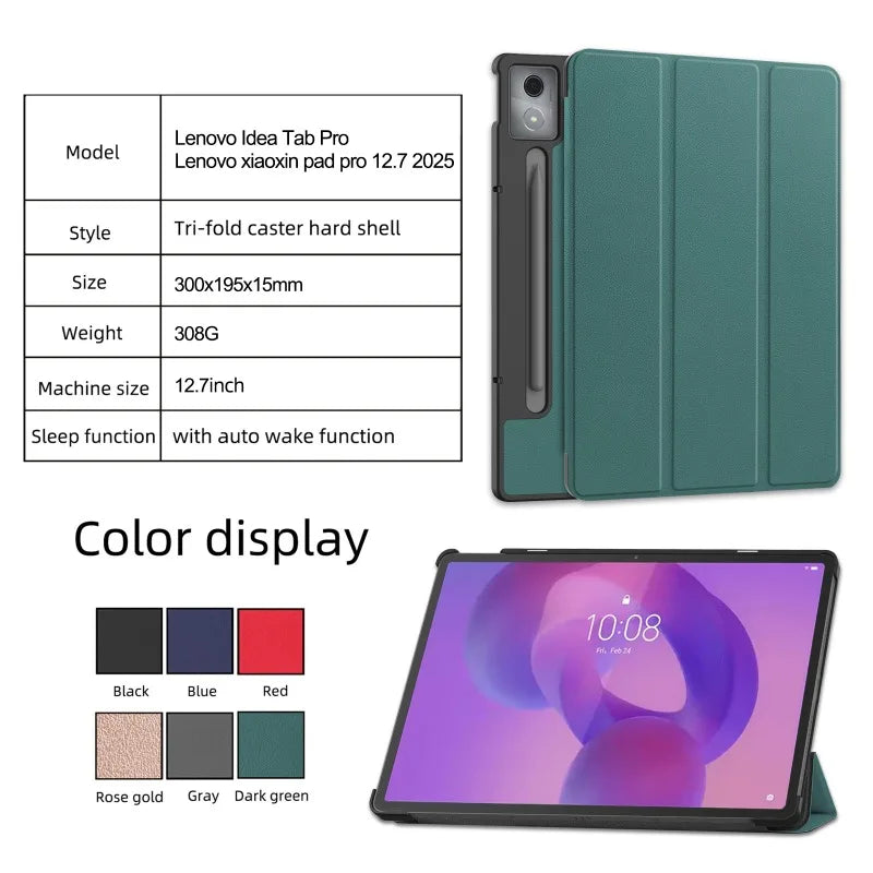 For Lenovo Idea Tab Pro 12.7 12 7 Inch 2025 Smart Case Magnetic Folding PU Leather Stand Funda TB375FC/TB373FU 12.7"Tablet Cover