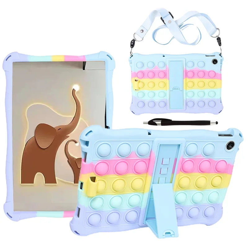 Funda Kids Case For Lenovo Tab M10 Plus(3nd Gen)TB-125F 10.6" M10(3rd Gen)TB-328F 10.1" M10 10.3" X606 X306 Silicone Stand Case