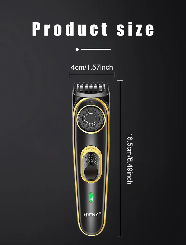 HIENA Electric Hair Clippers 10 Gear adjustable professional barber hair cutting machine Wet and Dry haircut Beard Trimmer Razor