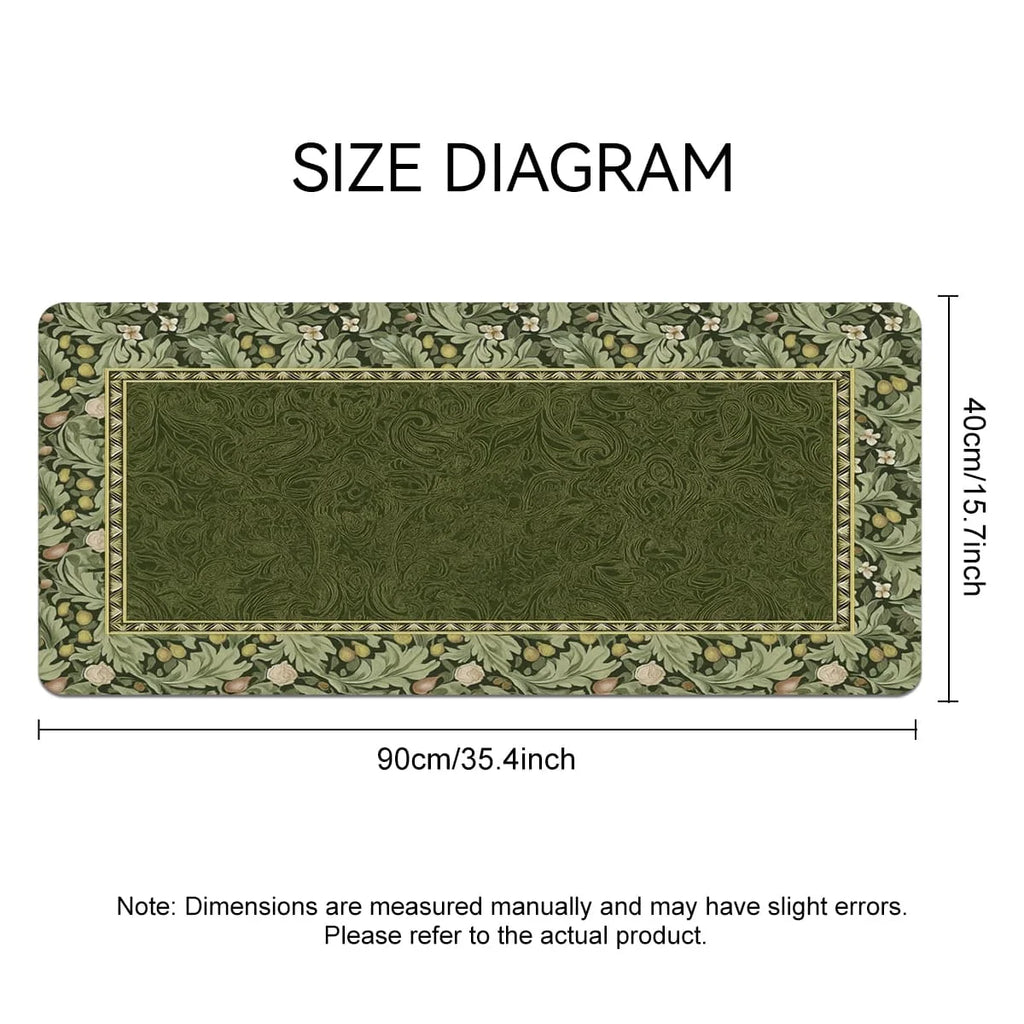 European Vintage Floral Mouse Pad-Non-Slip Bottom, Dust-proof, Smooth Surface Table Protector for Home Office Gaming, Study Desk