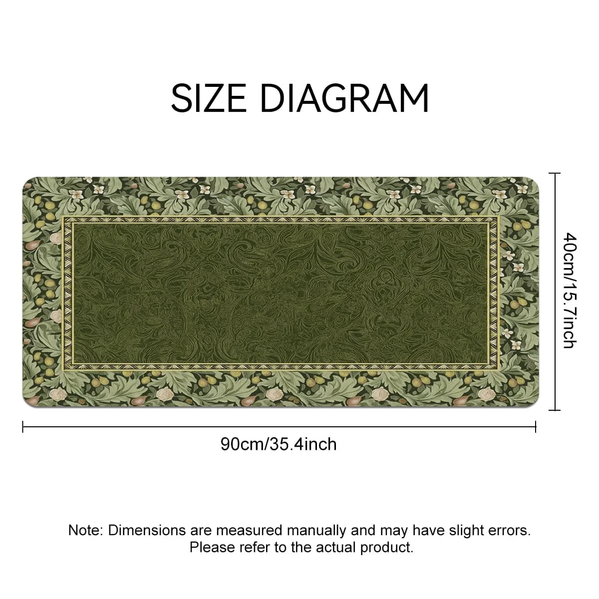 European Vintage Floral Mouse Pad-Non-Slip Bottom, Dust-proof, Smooth Surface Table Protector for Home Office Gaming, Study Desk