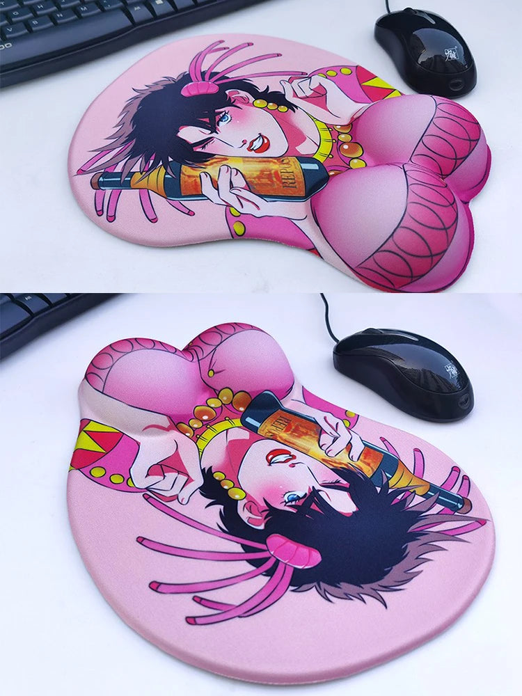 Jojo Mouse Pad Wrist Guard Silicone Gaming Accessories Wrist Rest  Mousepad Gamer Laptop Desk Mat Home Office Setup Desk Pad