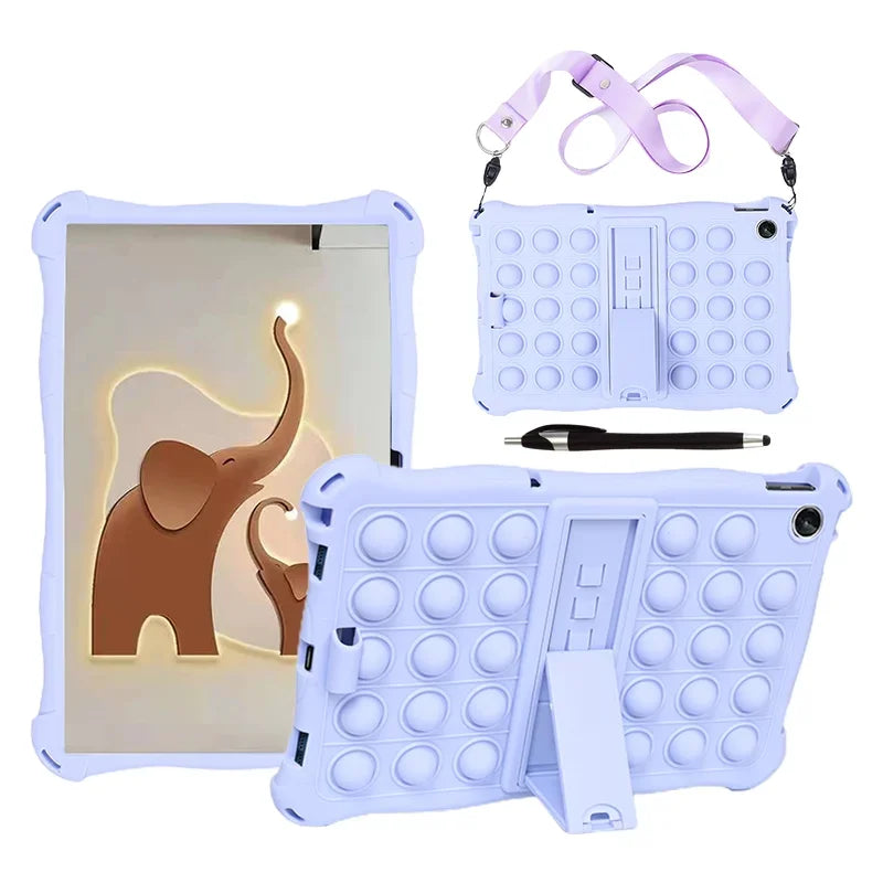 Funda Kids Case For Lenovo Tab M10 Plus(3nd Gen)TB-125F 10.6" M10(3rd Gen)TB-328F 10.1" M10 10.3" X606 X306 Silicone Stand Case