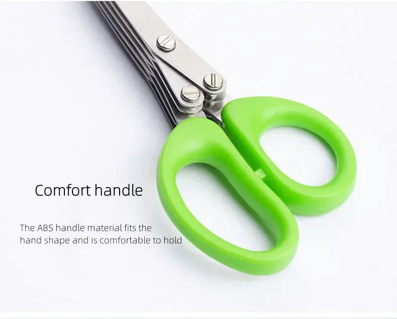 Multipurpose Cutting Shears with Stainless Steel 3/5 Layer Herb Stripper Kitchen Scissors Pepper Herb Scissors Shredded Chopped