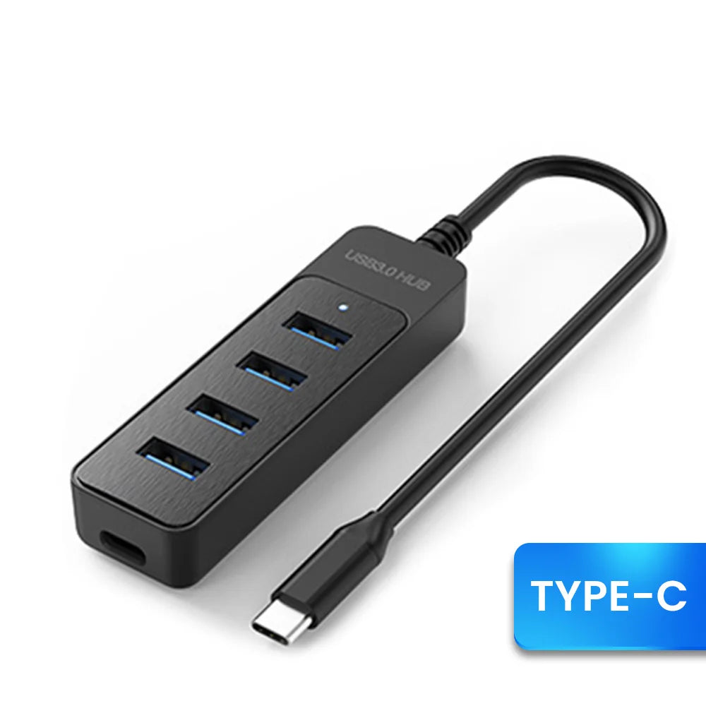 USB 3.0 HUB 4 Port Multi USB 3.0 Splitter Hub With USB C Charging Port Power Adapter Multiple Type C Expander Dock For Laptop PC