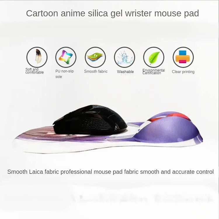 Jojo Mouse Pad Wrist Guard Silicone Gaming Accessories Wrist Rest  Mousepad Gamer Laptop Desk Mat Home Office Setup Desk Pad