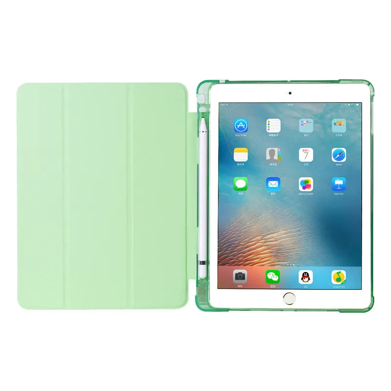 For iPad 9th 10th Generation Case With Pen Holder Trifold Smart Cover For iPad 10 2 10.2 9.7 iPad 9 10 8 7 6 5th Gen Air 11 4 5