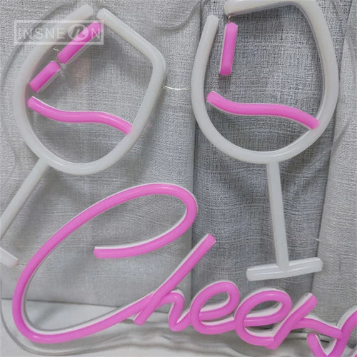 Cheers Goblet Led Neon Sign Usb Powered Pink Wall Light For Beer Bars Clubs Caves Weddings Birthdays Neon Sign Lights Room Decor