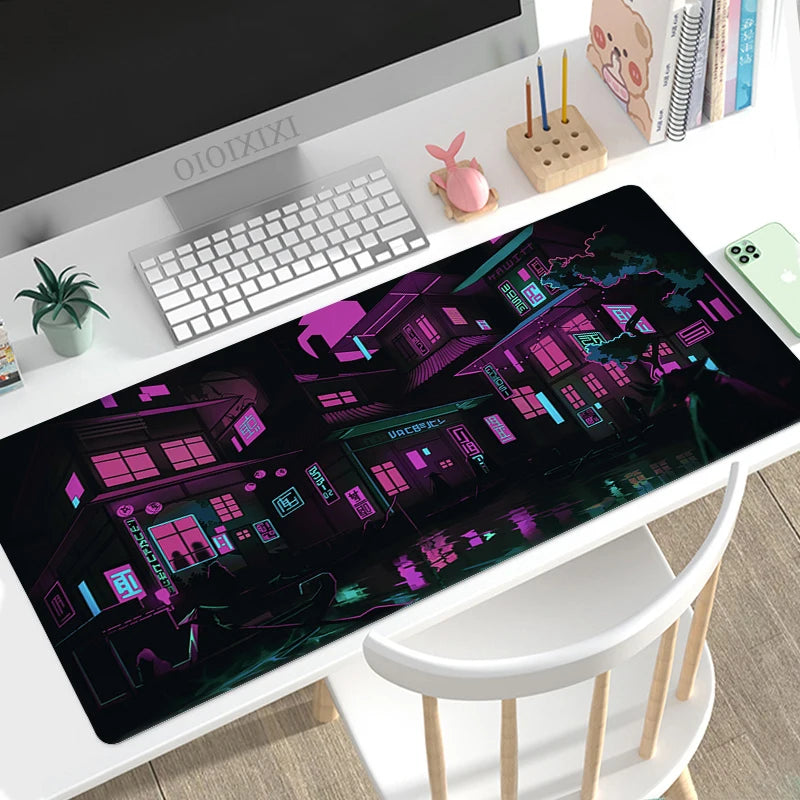 City Neon Mouse Pad Gaming XL Large HD Home New Mousepad XXL MousePads Non-Slip Carpet Soft Laptop Mice Pad