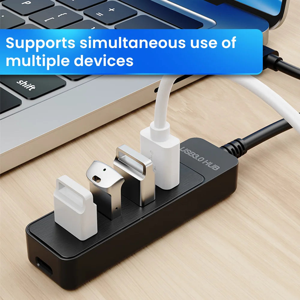 USB 3.0 HUB 4 Port Multi USB 3.0 Splitter Hub With USB C Charging Port Power Adapter Multiple Type C Expander Dock For Laptop PC