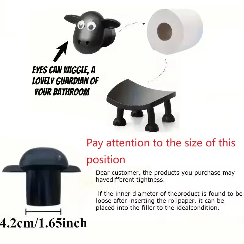 Cute Raccoon Dog Sheep Toilet Paper Holder Playful Bathroom Decor With Trash Can Lid Cover Unique Gift Idea Funny Home Accessory