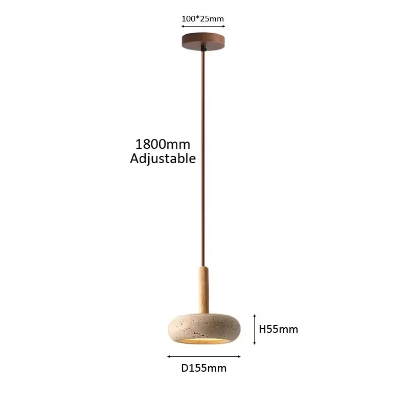 Hot Selling Pendant Lamps Wabi Sabi Circular Yellow Stone Commercial Home Decoration Restaurant Room LED Droplight