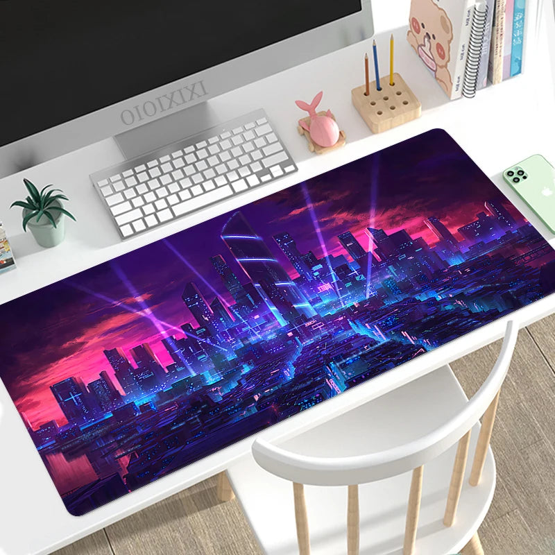City Neon Mouse Pad Gaming XL Large HD Home New Mousepad XXL MousePads Non-Slip Carpet Soft Laptop Mice Pad