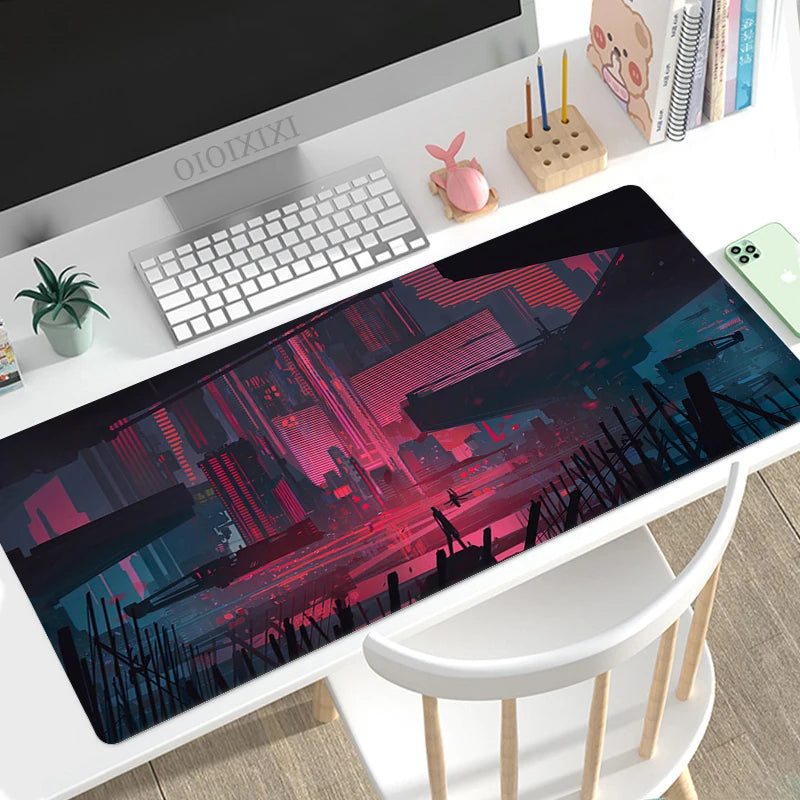 City Neon Mouse Pad Gaming XL Large HD Home New Mousepad XXL MousePads Non-Slip Carpet Soft Laptop Mice Pad