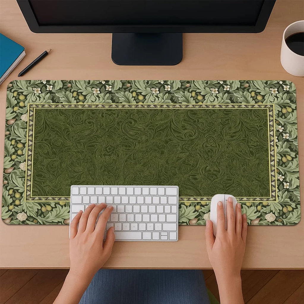 European Vintage Floral Mouse Pad-Non-Slip Bottom, Dust-proof, Smooth Surface Table Protector for Home Office Gaming, Study Desk