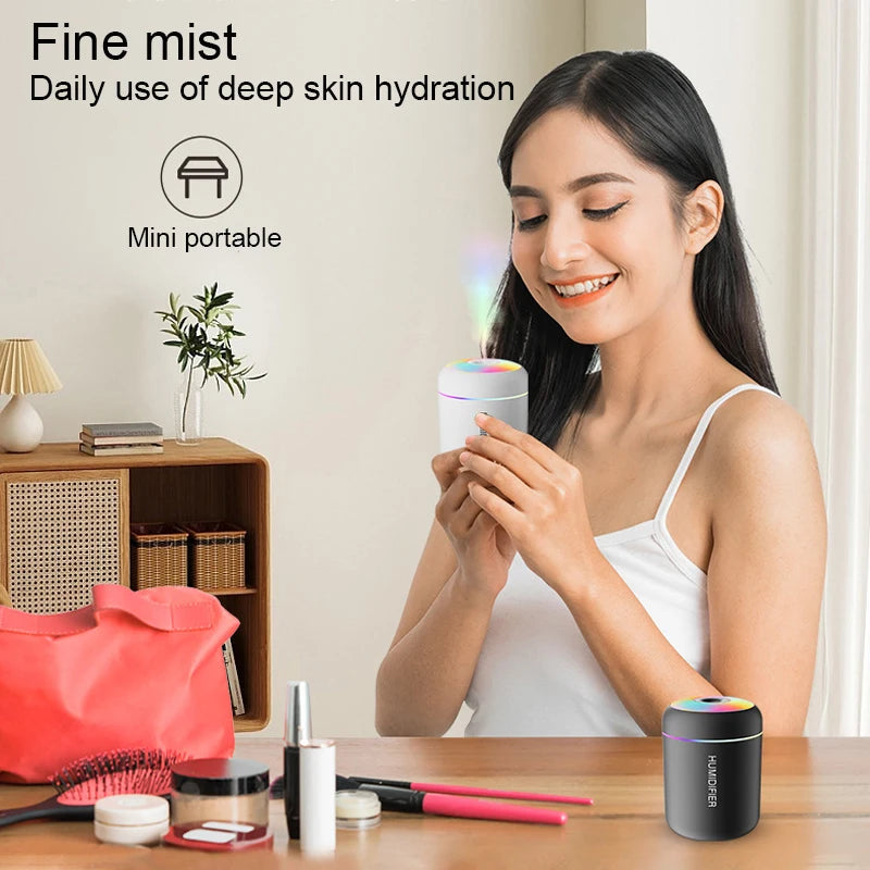 180ML Mini Air Humidifier USB Electric Aroma Diffuser Essential Oil Purifier Aromatherapy Mist Maker Lights For Car Home Bedroom