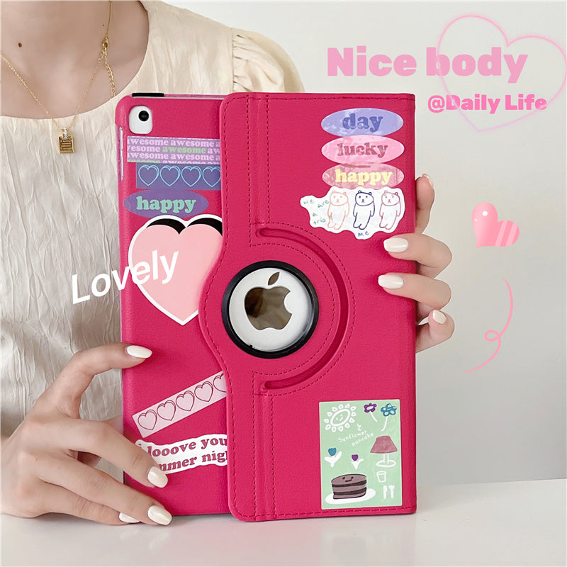 Case for iPad Pro 12.9 iPad Cover 2015/2017/2018/2020/2021/2022 360 Rotating Case iPad Pro 3rd 4th 5th Gen 11"inch Funda+Sticker