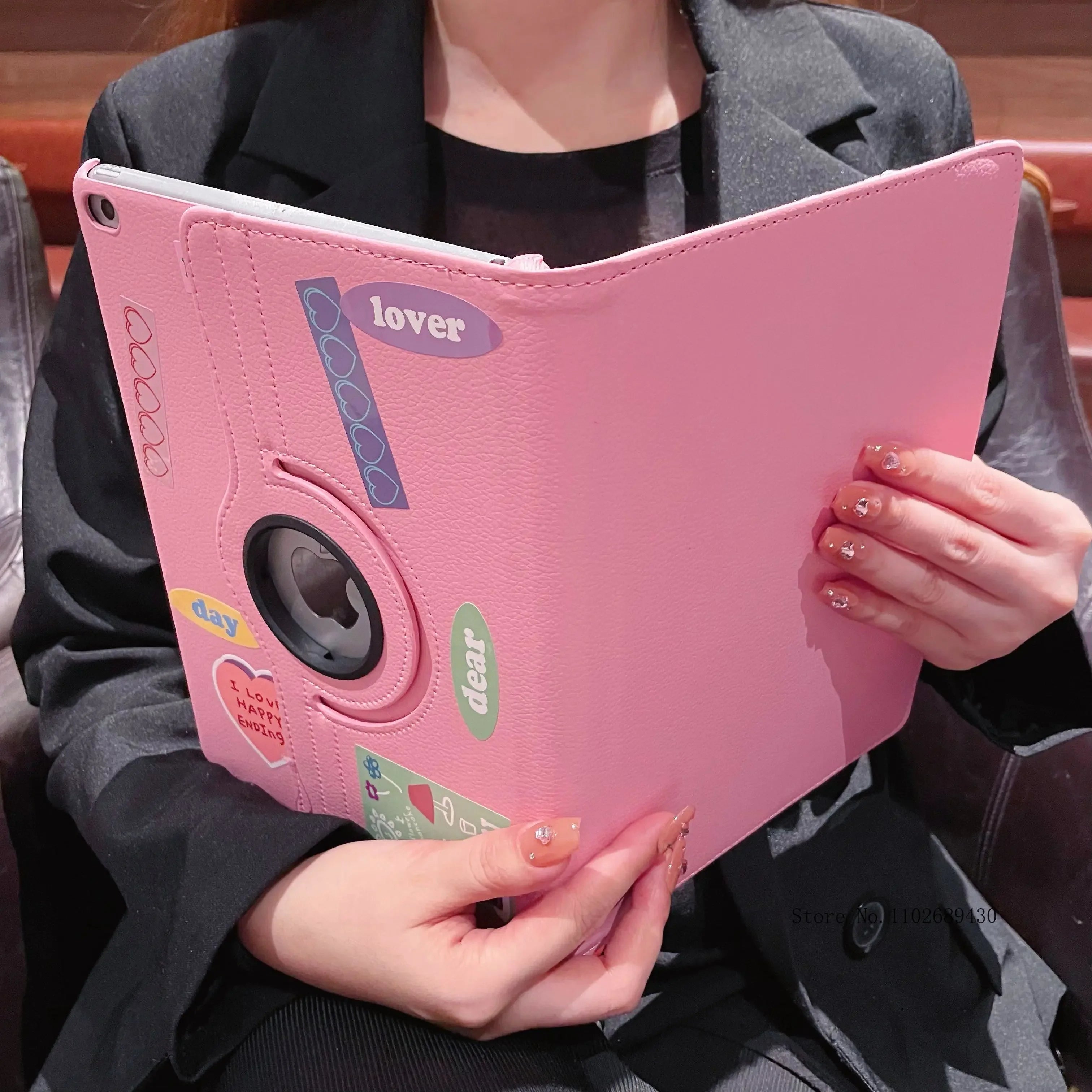 Case for iPad Pro 12.9 iPad Cover 2015/2017/2018/2020/2021/2022 360 Rotating Case iPad Pro 3rd 4th 5th Gen 11"inch Funda+Sticker