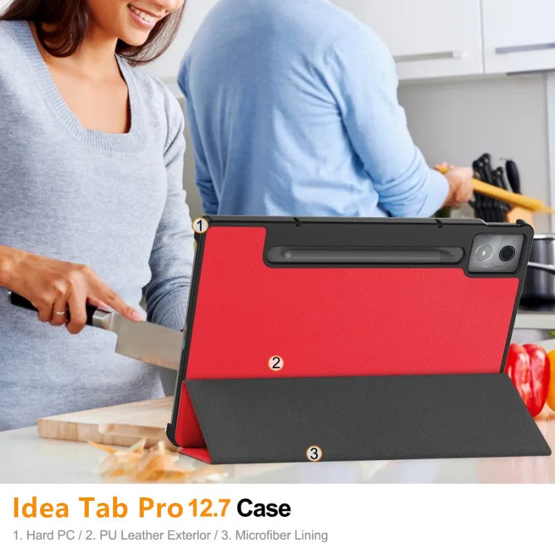 For Lenovo Idea Tab Pro 12.7 12 7 Inch 2025 Smart Case Magnetic Folding PU Leather Stand Funda TB375FC/TB373FU 12.7"Tablet Cover