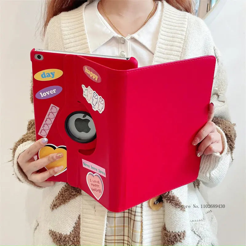 Case for iPad Pro 12.9 iPad Cover 2015/2017/2018/2020/2021/2022 360 Rotating Case iPad Pro 3rd 4th 5th Gen 11"inch Funda+Sticker